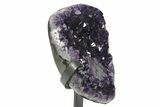 Dark-Purple Amethyst Geode Section on Metal Stand #233932-3